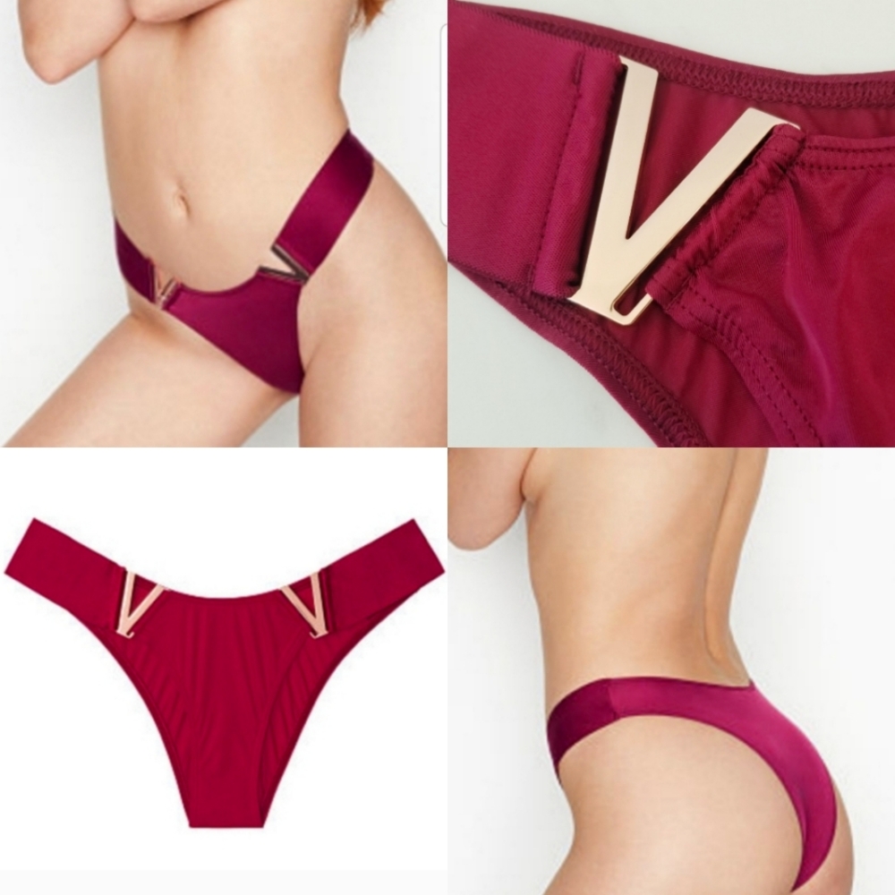 Victoria's Secret Vintage Very Sexy Brazilian V Hardware High Leg Panty NWT Silk